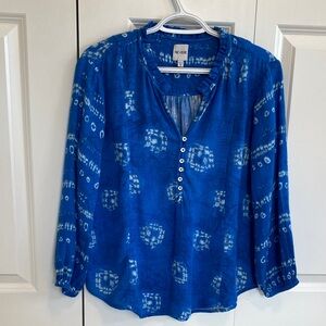 Nic+Zoe Tie-Dye Blue Blouse